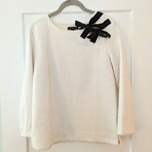 J. Crew Double Bow Sweatshirt in Ivory